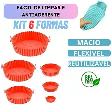 Kit Protetor Redondo de Silicone para Air Fryer