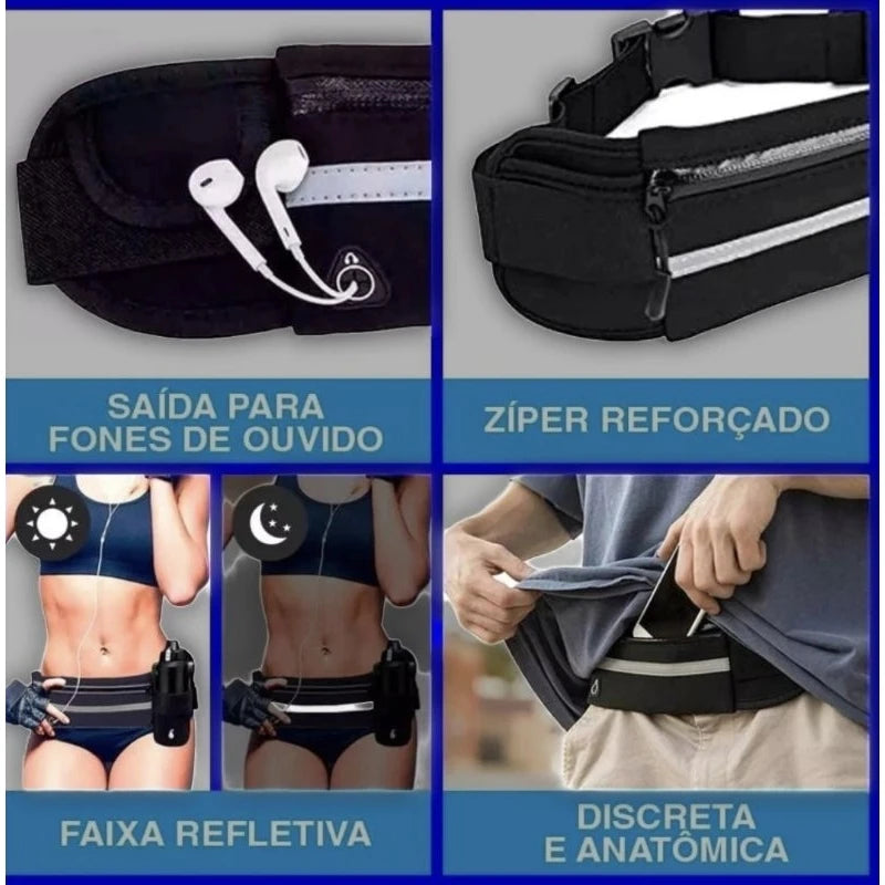 Pochete  porta garrafa d´água com porta celular para corridas e atividades físicas