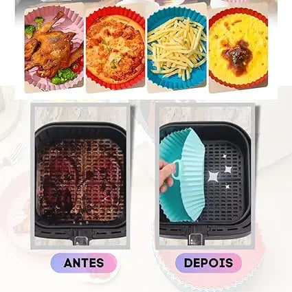 Kit Protetor Redondo de Silicone para Air Fryer