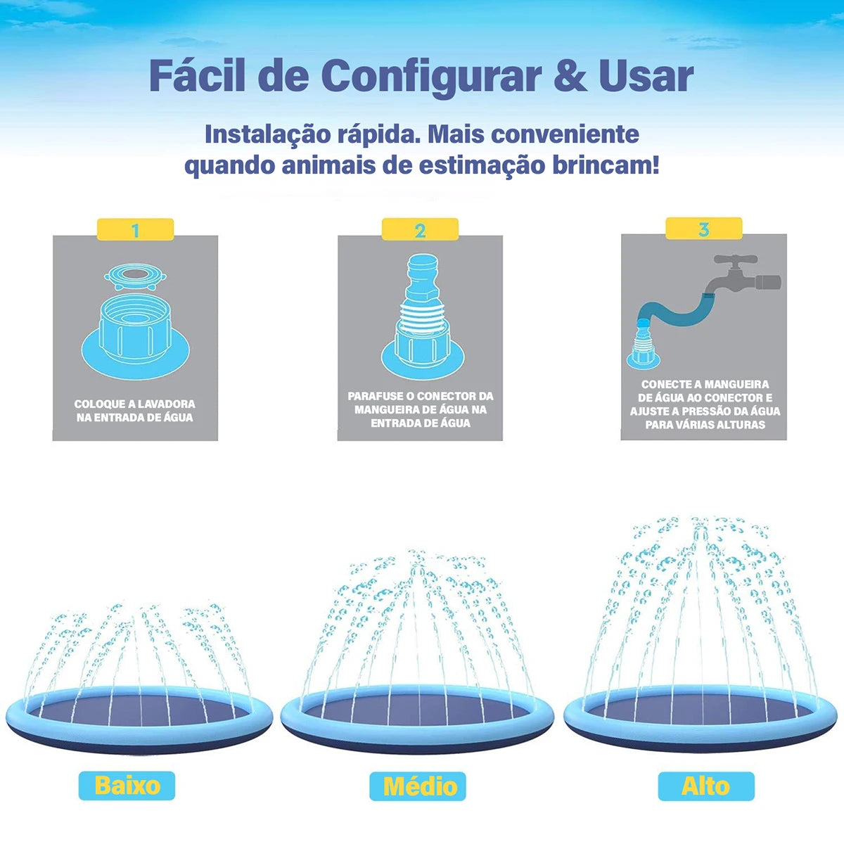 Piscina antiderrapante para cães e crianças - 170cm